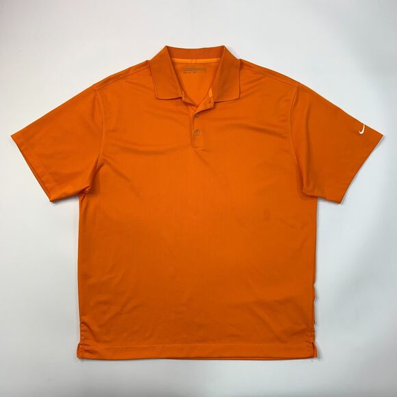 Nike Golf Polo Shirt Mens XL Extra Large Carrot Orange Dri Fit UV Tech - Picture 2 of 12
